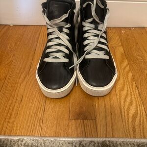 Diesel Black and White High-Top Sneakers